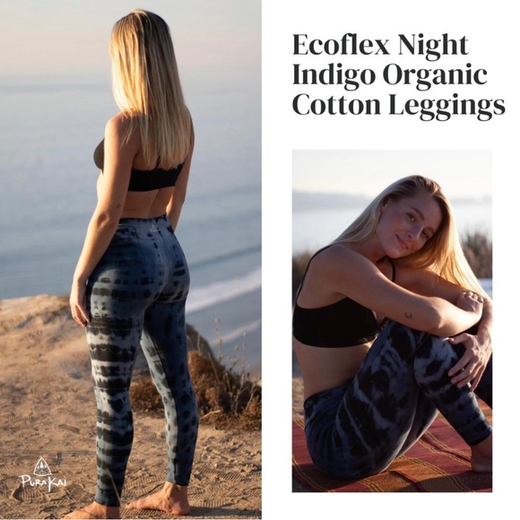 Purakai EcoFlex Night Indigo Organic Cotton Leggings - Picture 1 of 10
